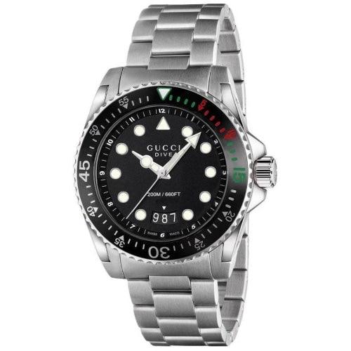 Gucci Men s Dive Watch Black Dial YA136208 WatchStatus