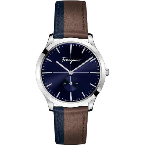 Salvatore Ferragamo Slim Watch Men's Blue Dial Leather SFDE00218