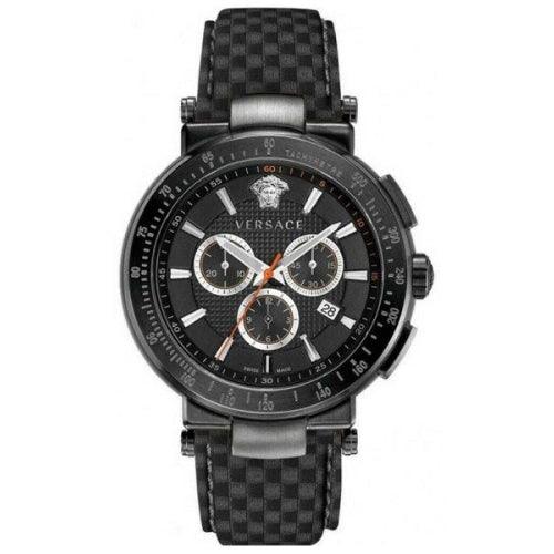 Versace black hot sale leather watch