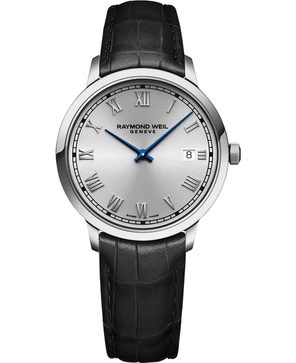 Raymond Weil Toccata Men's Watch Silver Dial Black Leather 5485-STC-00658