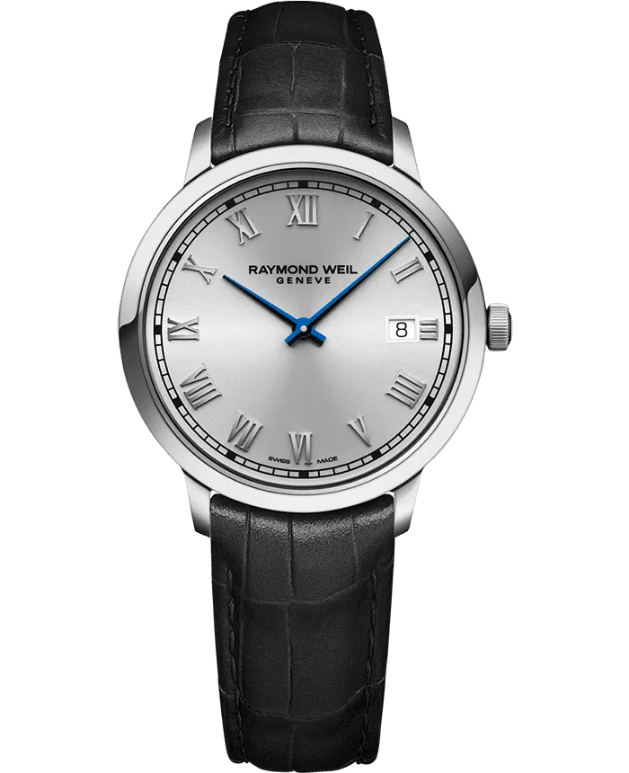 Raymond Weil Toccata Men's Watch Silver Dial Black Leather 5485-STC-00658