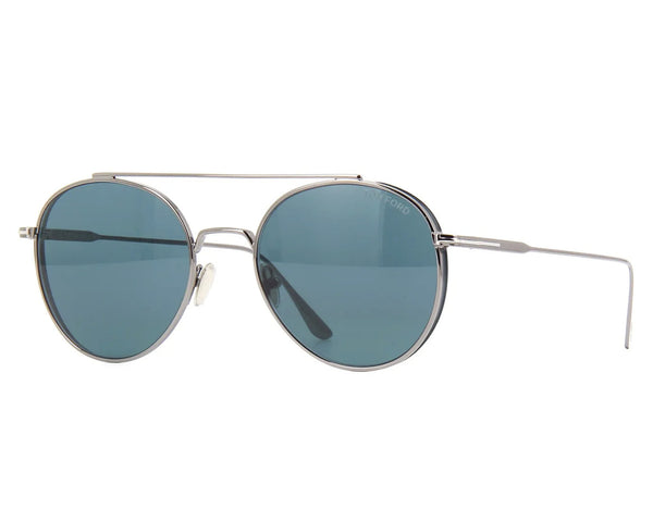 Tom Ford Declan Men's Sunglasses Round Blue Lens FT0826 - 28V