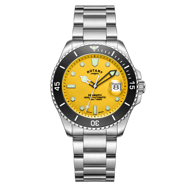 Rotary Seamatic Automatic Men's Watch Yellow Dial GB05430/27