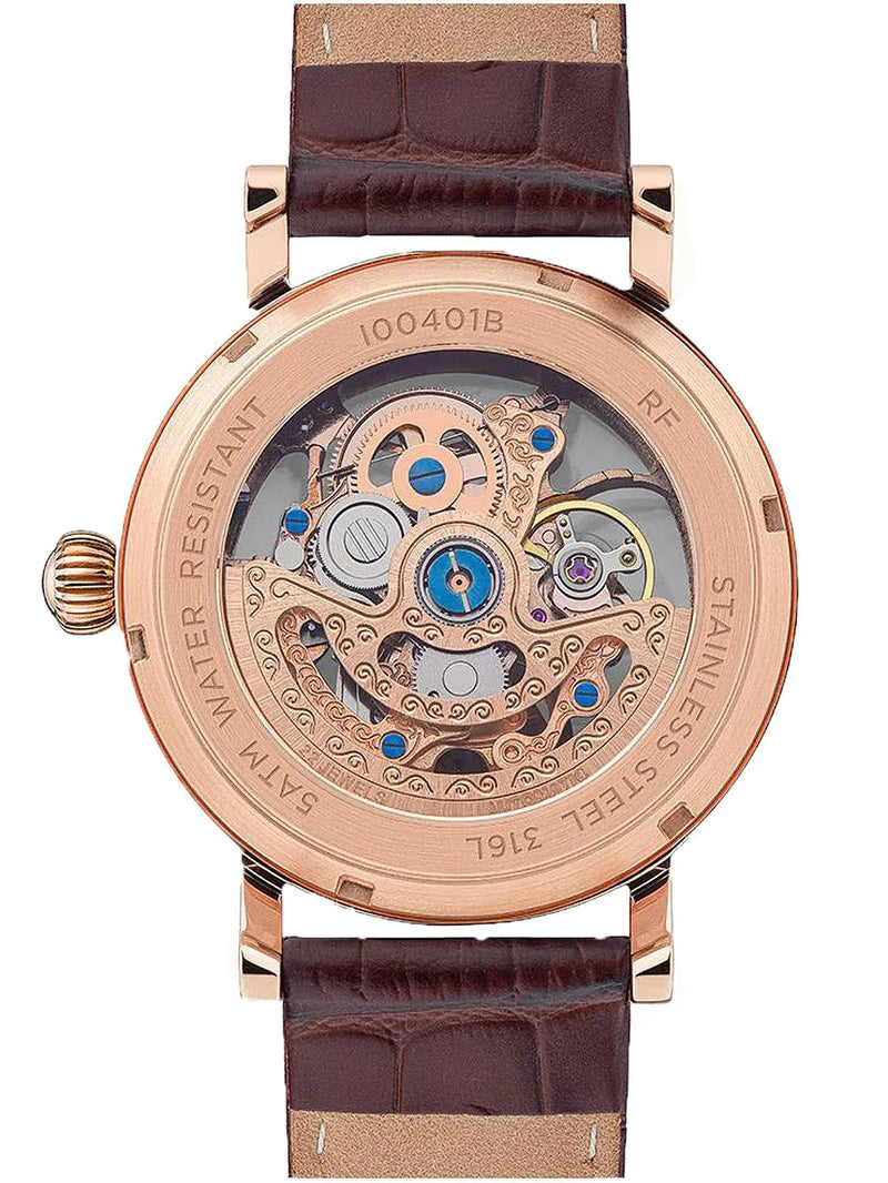 Ingersoll The Herald Men's Watch Brown Leather Skeleton Automatic I00401B