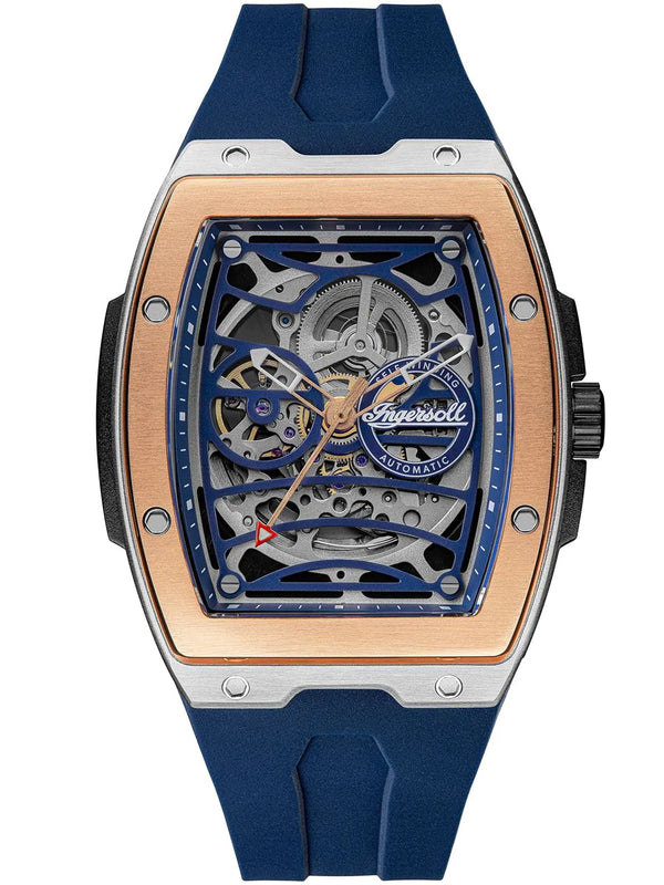 Ingersoll The Challenger Men's Watch Blue Silicone Skeleton Automatic I12304