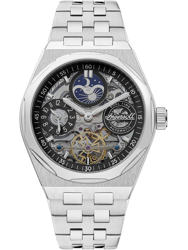 Ingersoll The Broadway Men's Watch Silver Skeleton Automatic I12901