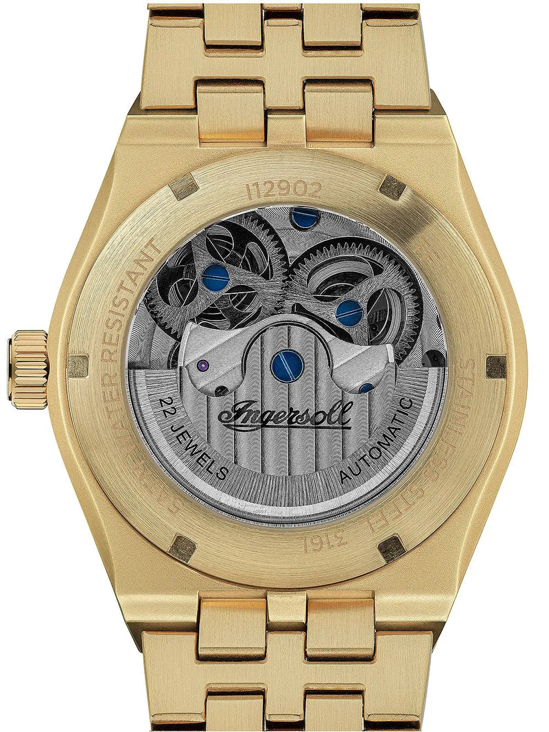 Ingersoll The Broadway Men's Watch Gold Skeleton Automatic I12902