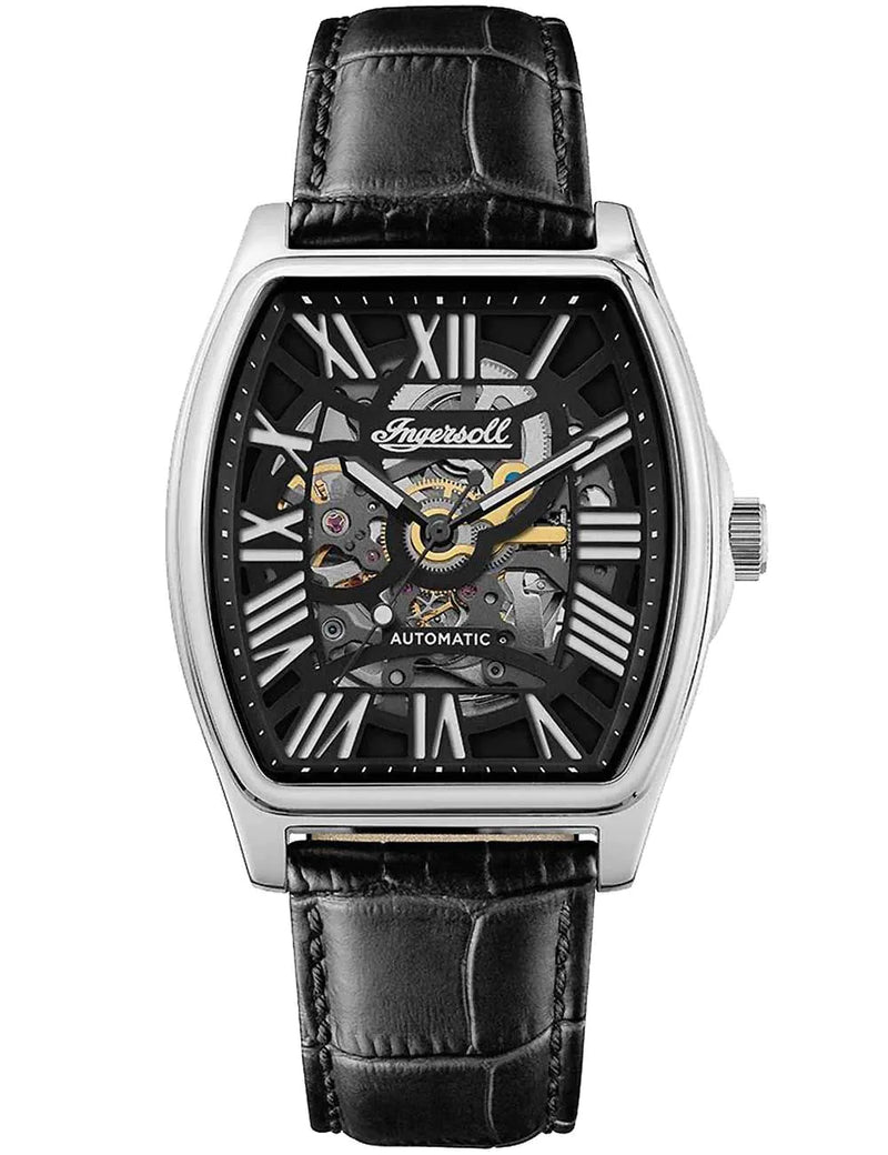 Ingersoll The California Men's Watch Black Leather Skeleton Automatic I14202