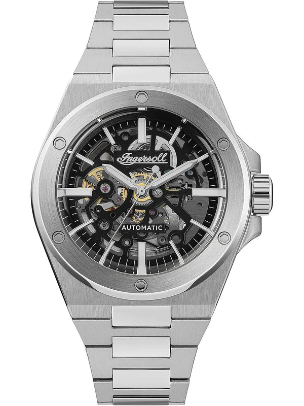 Ingersoll The Baller Men's Watch Silver Skeleton Automatic I15002