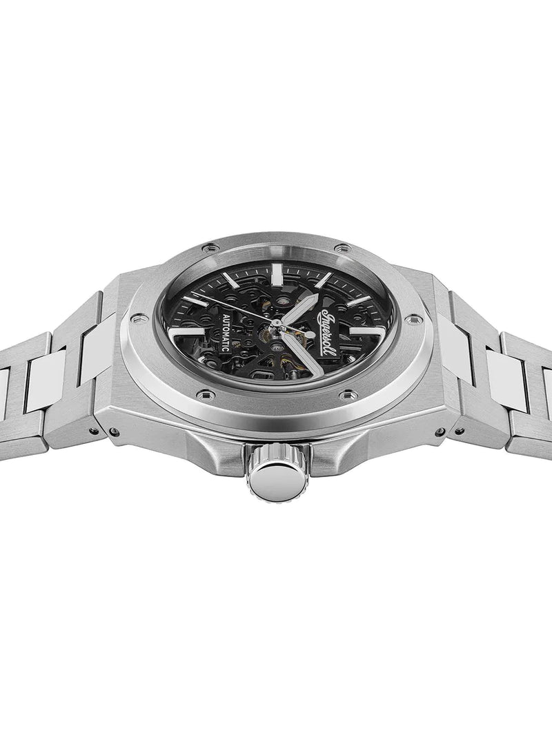 Ingersoll The Baller Men's Watch Silver Skeleton Automatic I15002