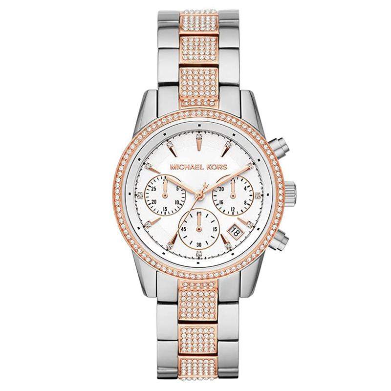 Michael Kors Ritz Watch Ladies Two Tone Chronograph MK6651