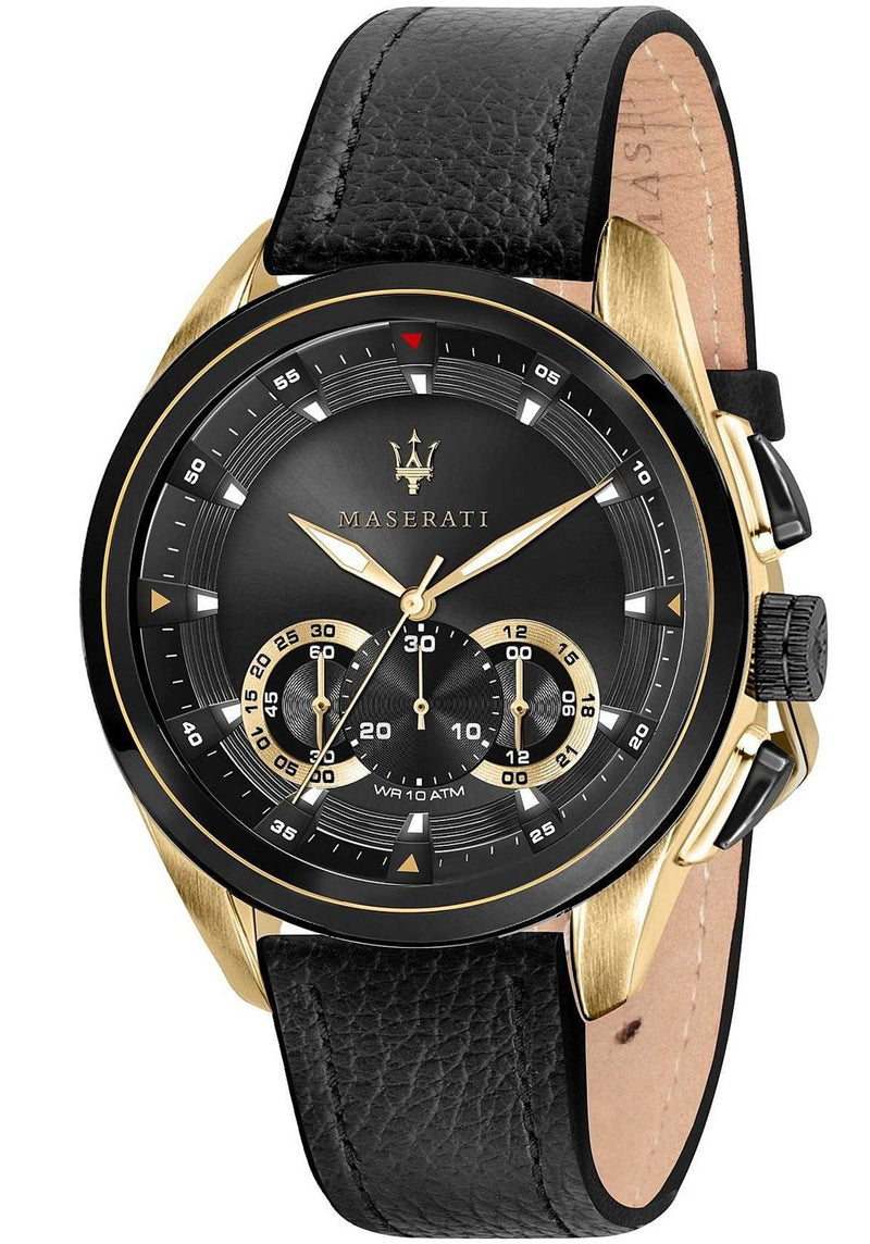 Maserati Traguardo Men's Watch Black Leather R8871612033