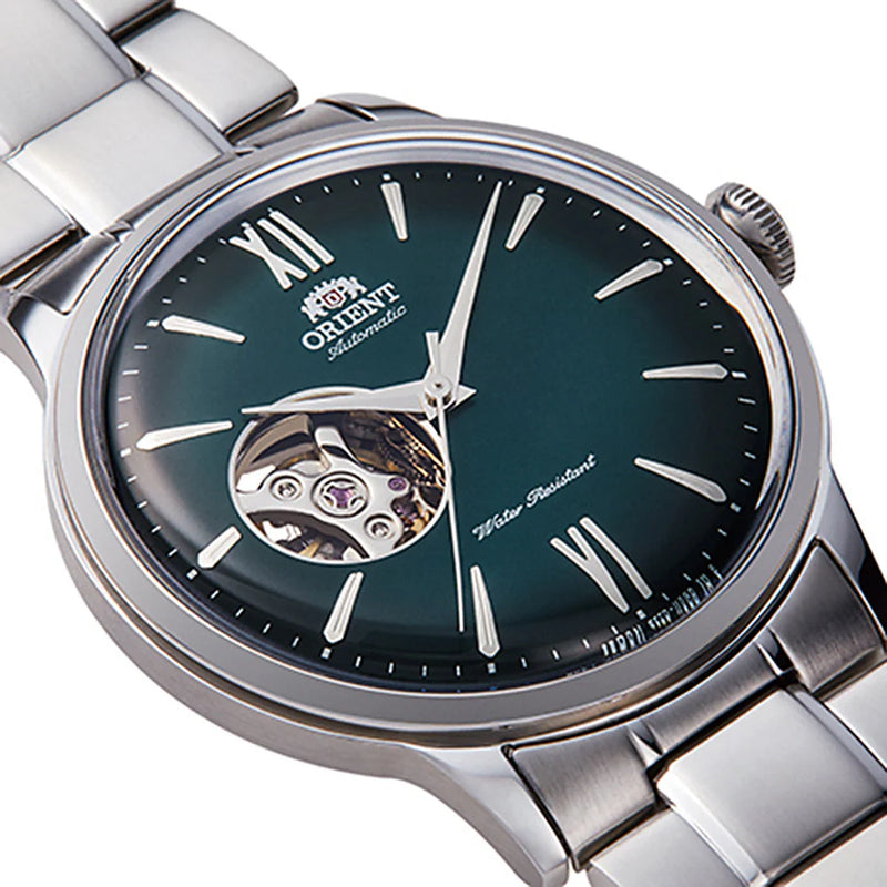 Orient Bambino Open Heart Men's Watch Green Gradient Dial RA-AG0026E30B