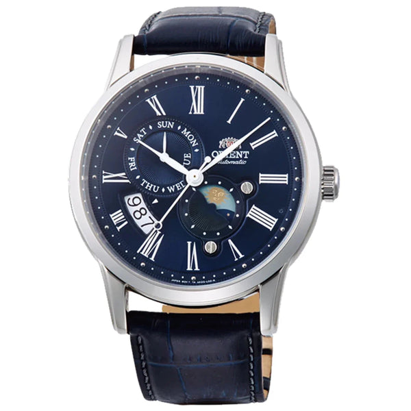 Orient Sun & Moon Men's Watch Blue Leather RA-AK0011D30B