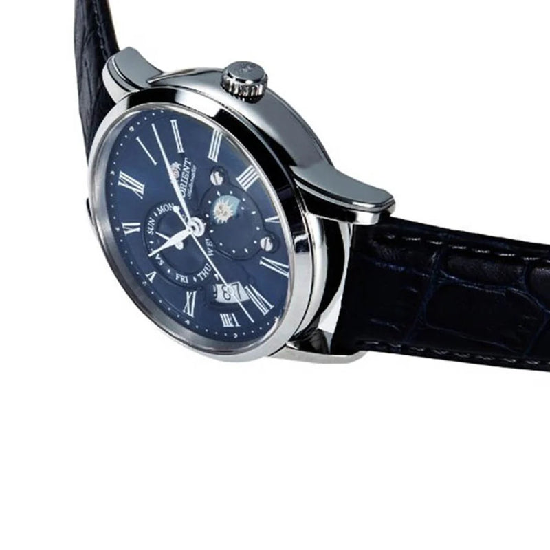 Orient Sun & Moon Men's Watch Blue Leather RA-AK0011D30B