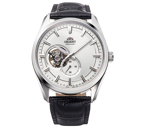 Orient Contemporary Semi-Skeleton Men's Watch Silver / Black Leather RA-AR0004S30B