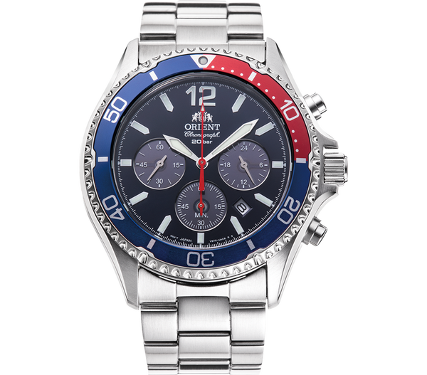 Orient Mako Solar Men's Watch Blue Dial Chronograph RA-TX0201L10B