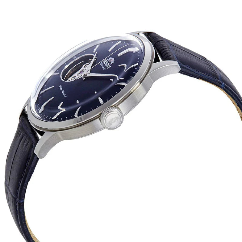 Orient Bambino Open Heart Men's Watch Blue Leather RA-AG0005L30B