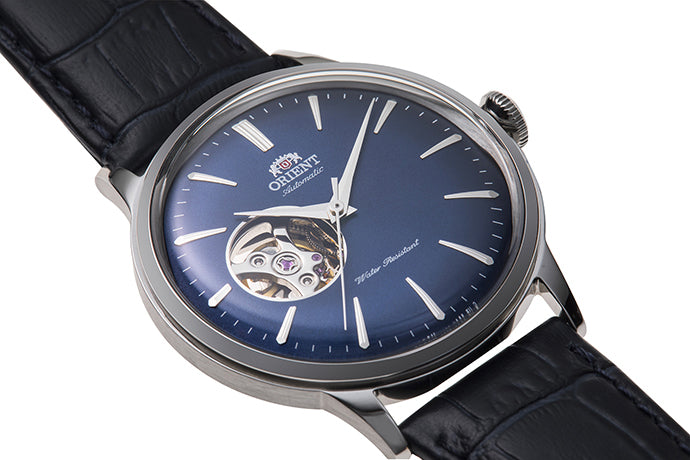 Orient Bambino Open Heart Men's Watch Blue Leather RA-AG0005L30B