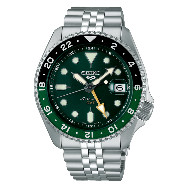 Seiko 5 Sports GMT Men's Watch Green Dial Automatic SSK035K1