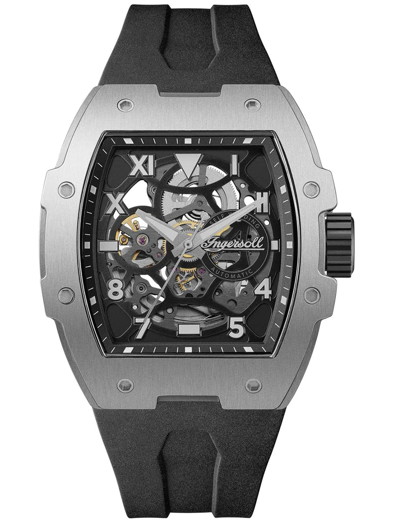 Ingersoll The Play Men's Watch Black Silicone Skeleton Automatic I15301