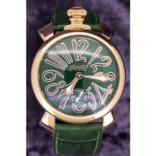 GaGa Milano Manuale Mechanical Green / Rose Gold 48mm Watch