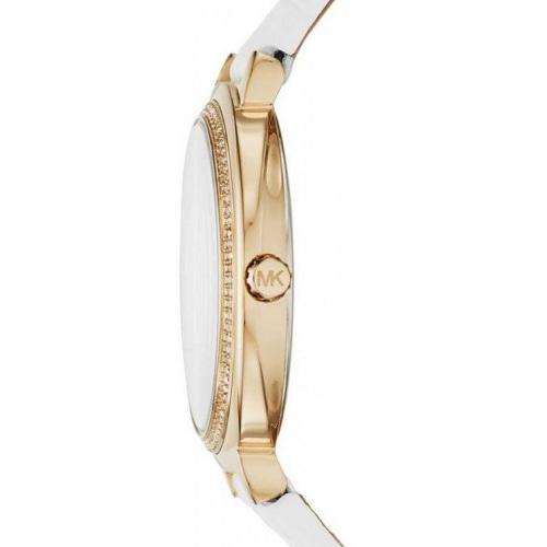 Michael Kors MK2662 Ladies Cinthia White & Gold Leather Watch - WATCHES