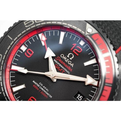 OMEGA Watch Seamaster Planet Ocean 600M 'Deep Black' Red GMT Ceramic - Watches & Crystals