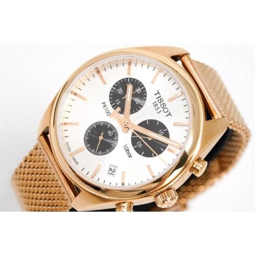 Tissot PR 100 Men s Rose Gold Chronograph Watch T1014173303101